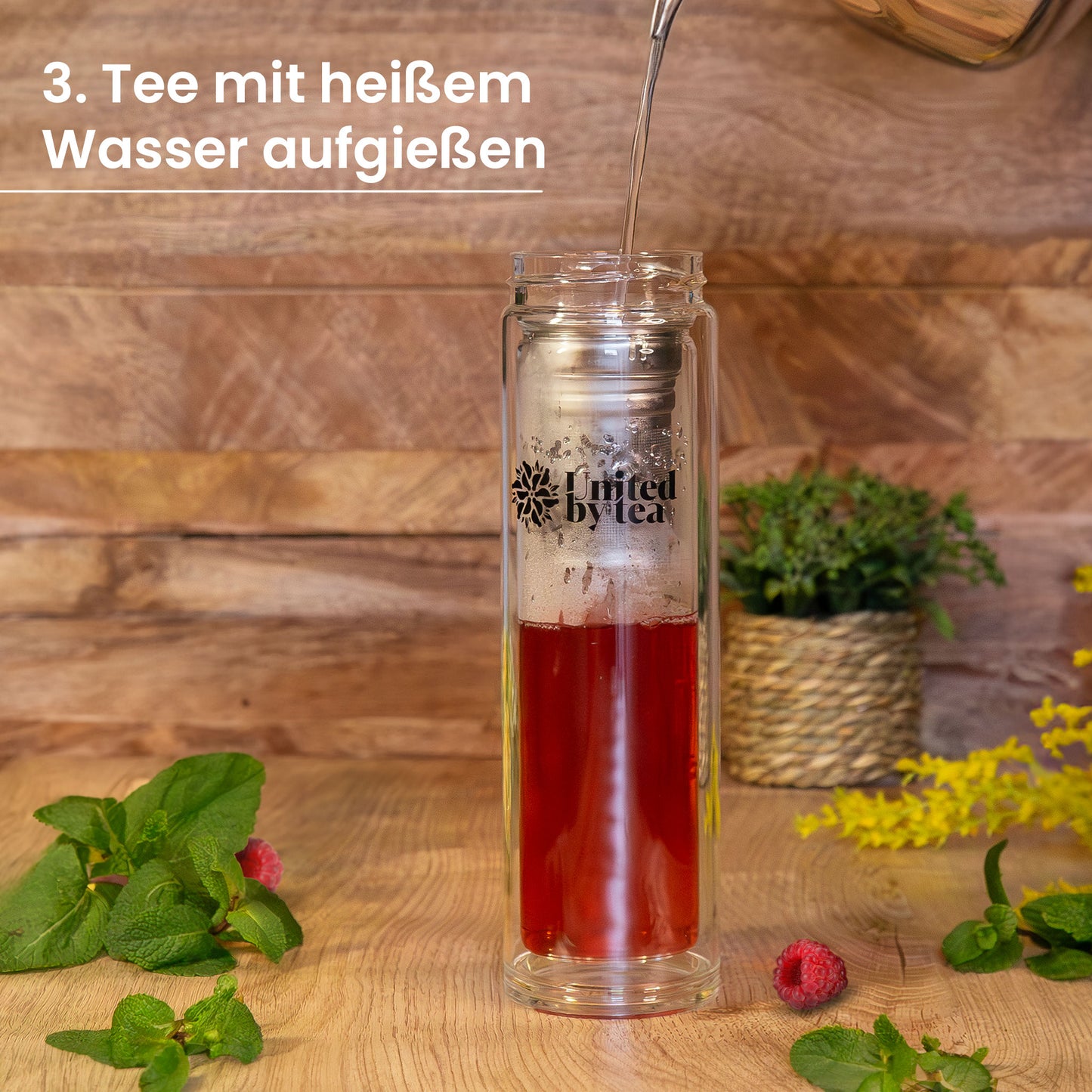 Glasflasche mit Sieb (450ml) - Soul Mate (Gastro)