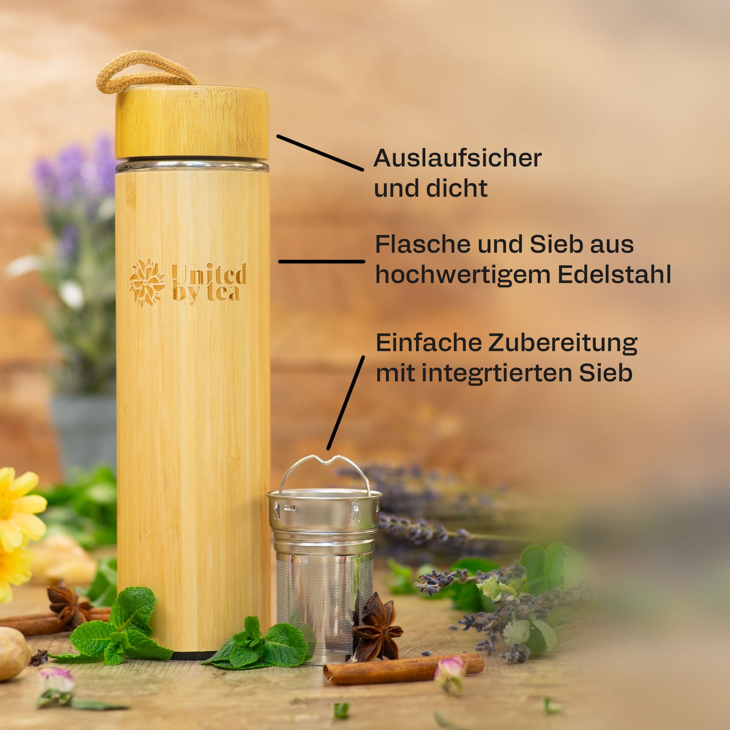 Thermosflasche mit Sieb (500ml) - Heart Warmer (Gastro)