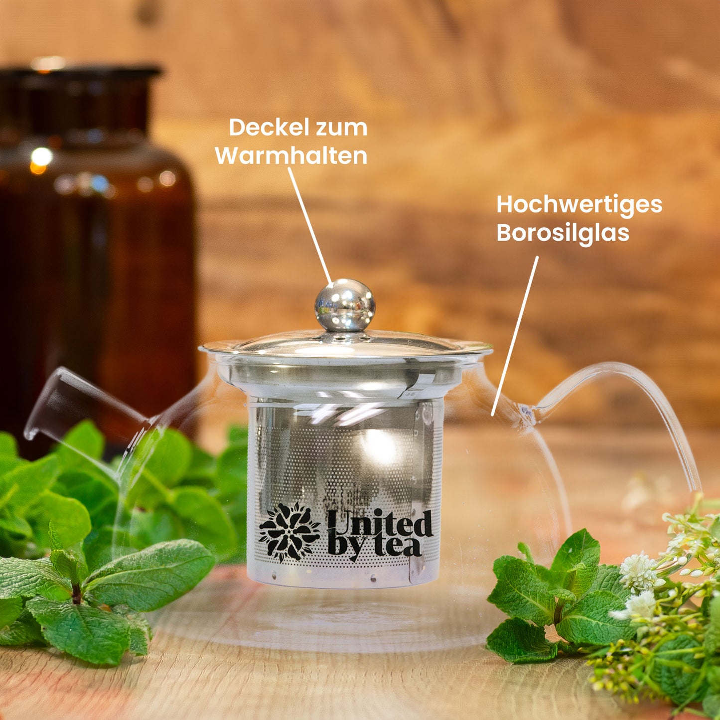 Teekanne aus Borosil-Glas (Gastro)