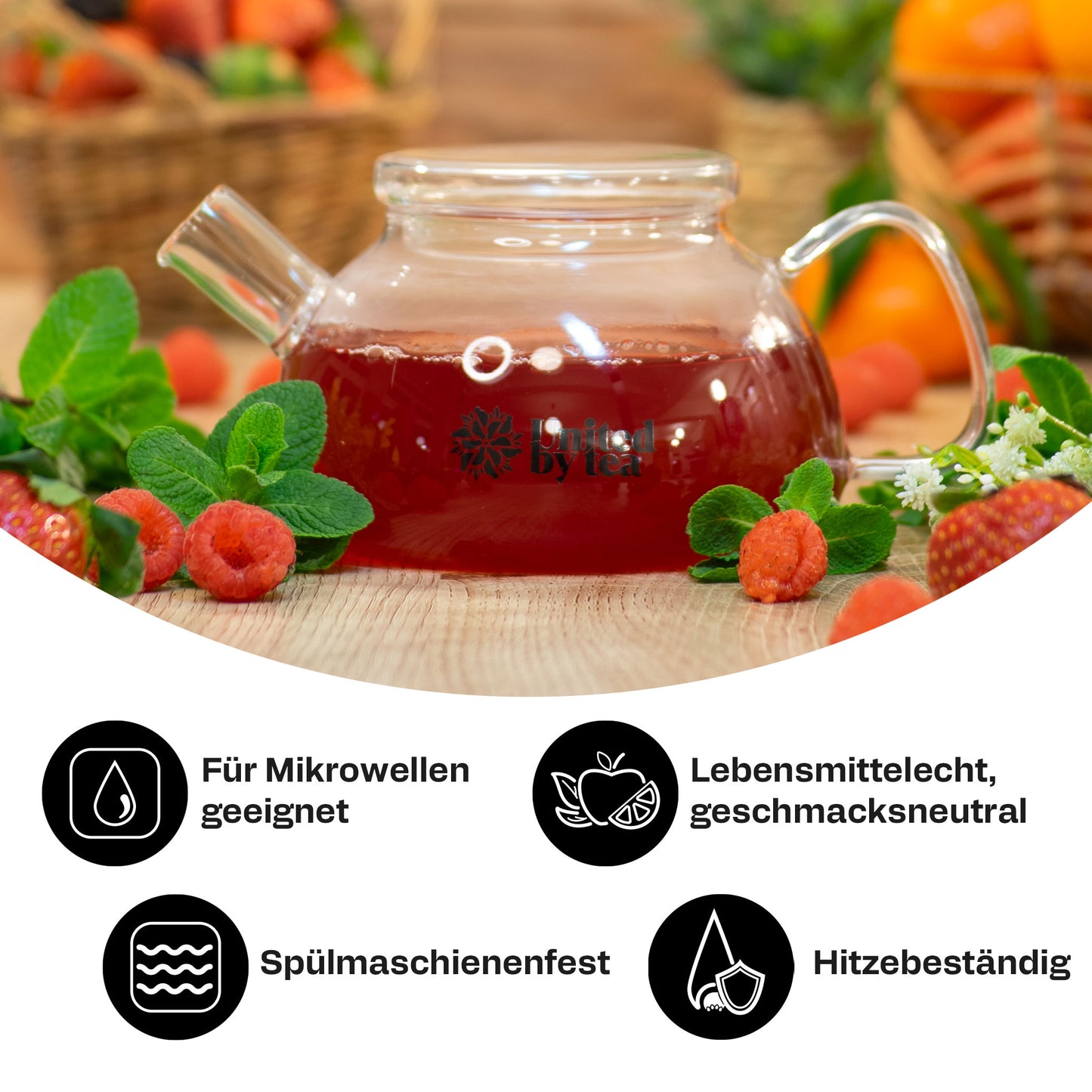 Teekanne aus Borosil-Glas (Gastro)
