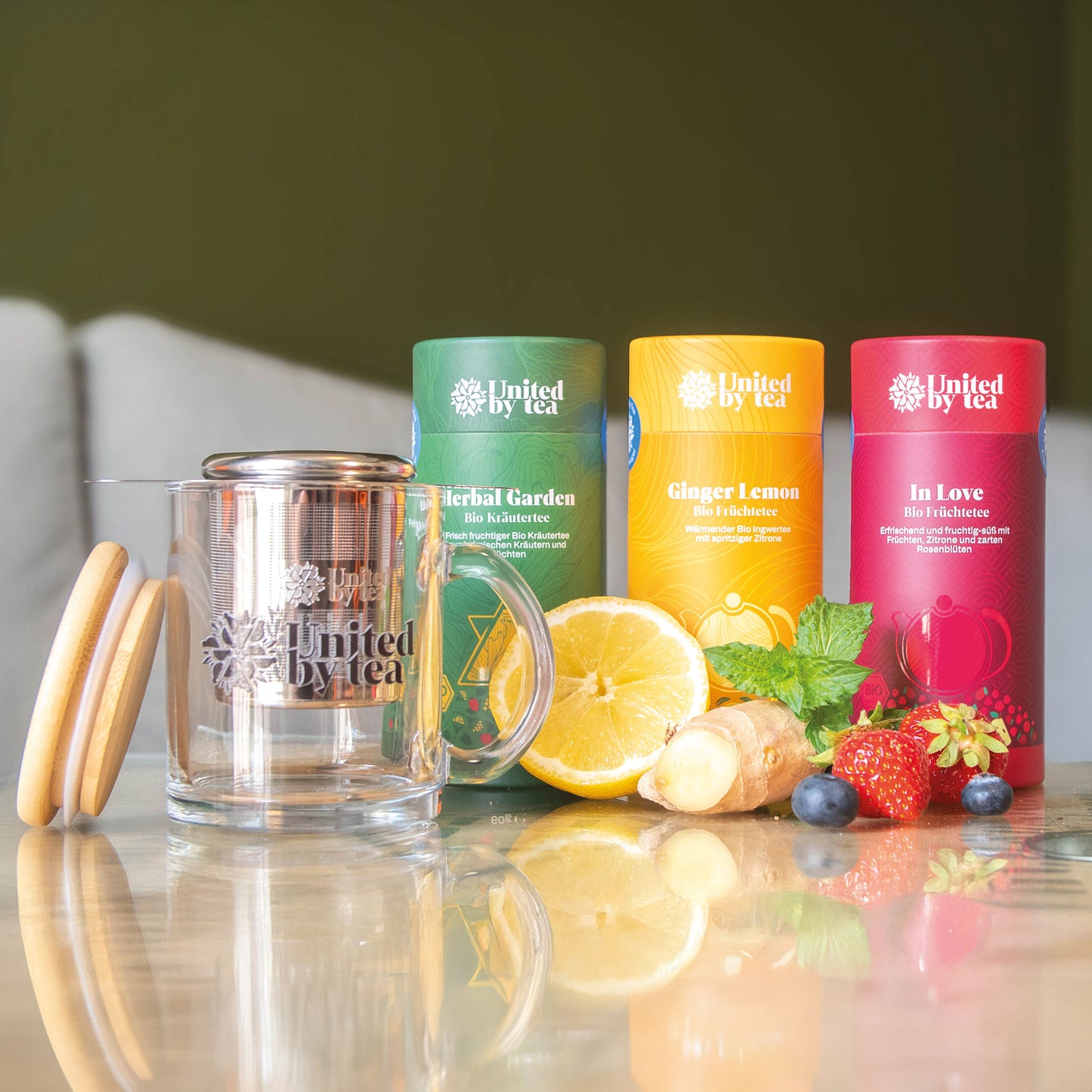 Teeglas aus recyceltem Glas