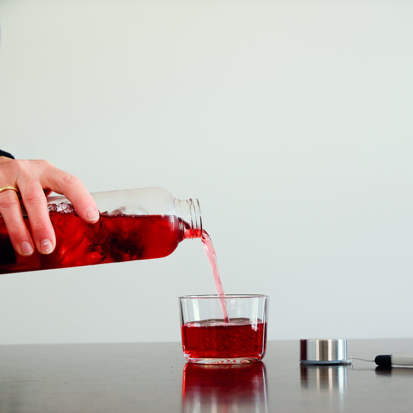 Tee-Limo Flasche mit Sieb aus Edelstahl 500ml