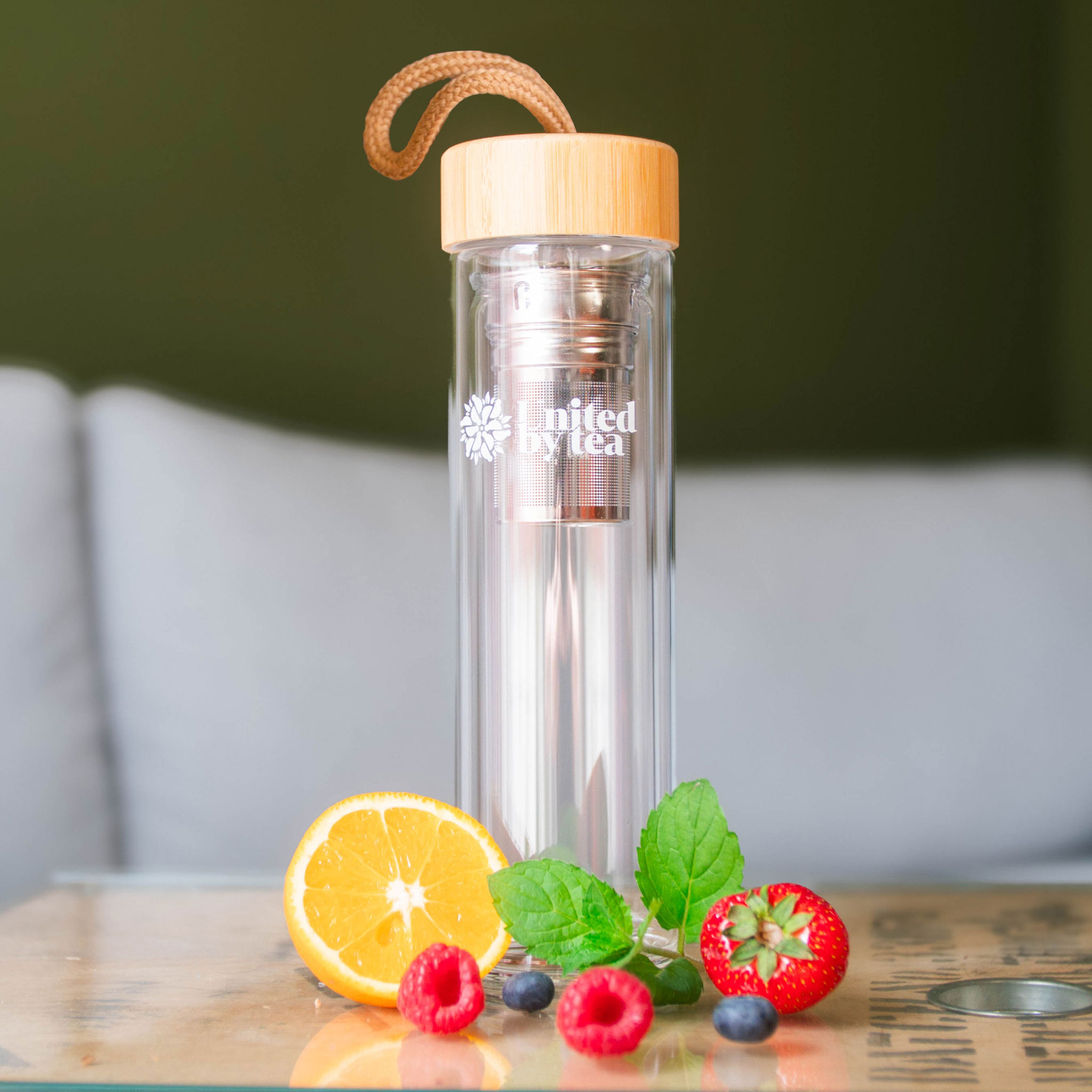 Glasflasche mit Sieb (500ml) - Soul Mate