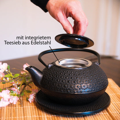 Große gusseiserne Teekanne – "Kyusu" (1,5 Liter)