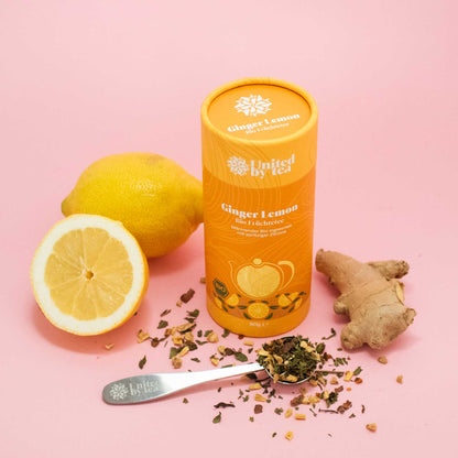 Bio-Tee "Ginger Lemon" mit Zitrone und Teemesslöffel