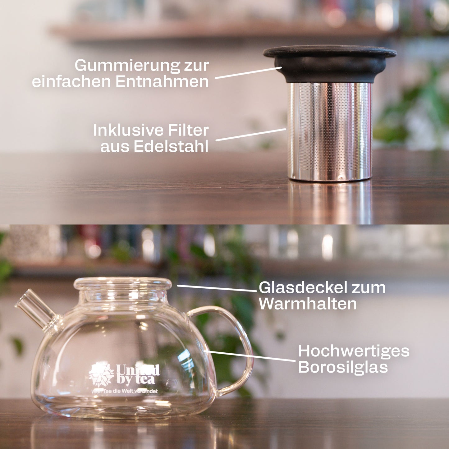 XL-Teekanne aus Borosilglas