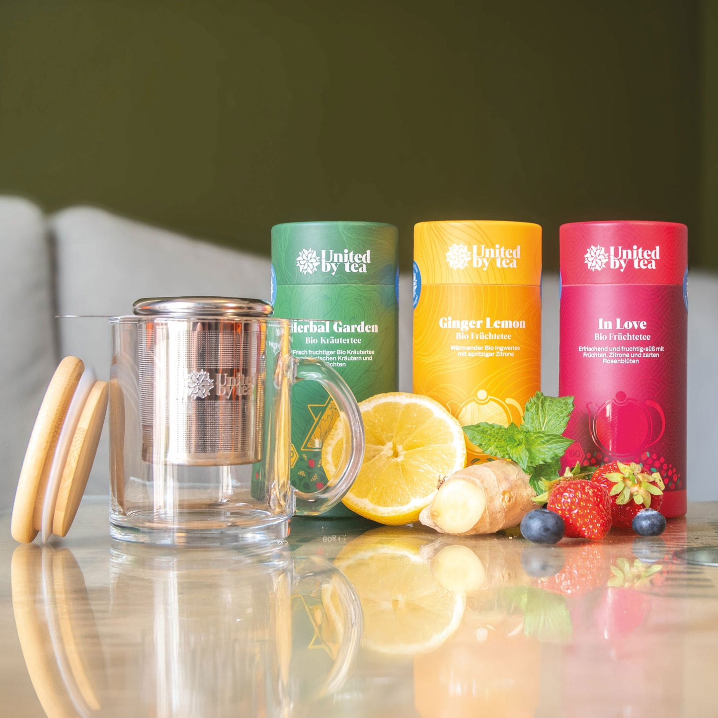 Teeglas aus recyceltem Glas